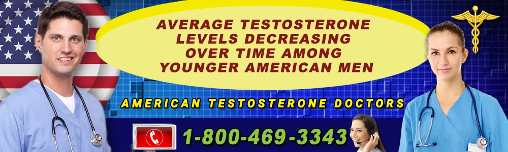 average testosterone levels decreasing over time among younger american men