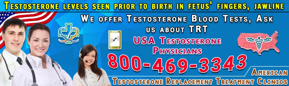 testosterone levels seen prior to birth in fetus fingers jawline