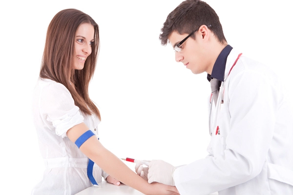 doctor and patient isolated over white background
