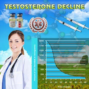 testosterone decline diagram for educational use