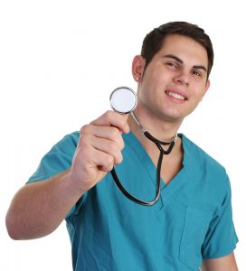 a happy testosterone doctor with a stethoscope  272x300