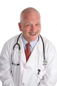 a fun happy HGH doctor with a big smile isolated on white  200x300