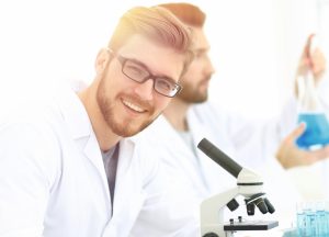 closeup a testosterone biologist working in the laboratory  300x216