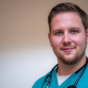 a professional and visually appealing image of a young happy smiling caucasian doctor with white teeth 235 300x300