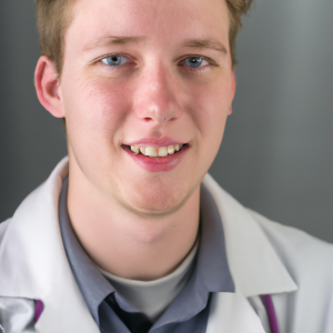 a professional and visually appealing image of a young happy smiling caucasian doctor with white teeth