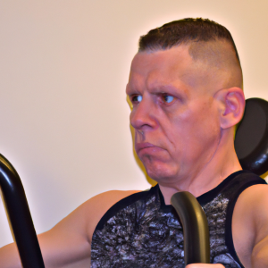 a professional appealing image of a caucasian man or woman exercising in a gym 266 300x300