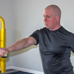 a professional appealing image of a caucasian man or woman exercising in a gym