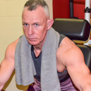 a professional appealing image of a caucasian man or woman exercising in a gym