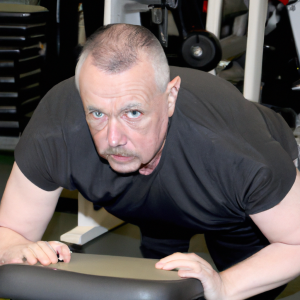 a professional appealing image of a caucasian man or woman exercising in a gym