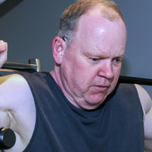 a professional appealing image of a caucasian man or woman exercising in a gym