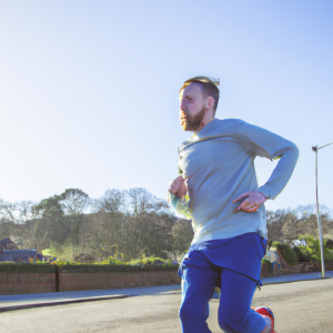 a professional appealing image of a caucasian man or woman jogging on a sunny day 362 300x300