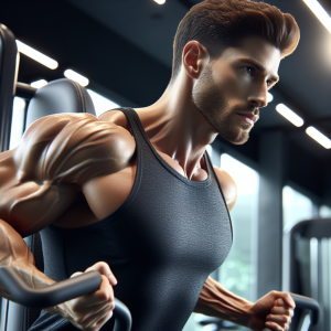 a photo realistic professionally appealing image of a good looking and athletic white man exercising in a gym 731 300x300