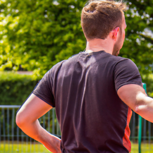 a professional appealing good looking and atheletic image of a caucasian man exercising or playing sports outside on a sunny day 667 300x300