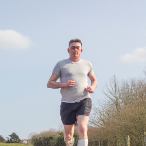 a professional appealing image of a caucasian man or woman jogging on a sunny day 810 300x300